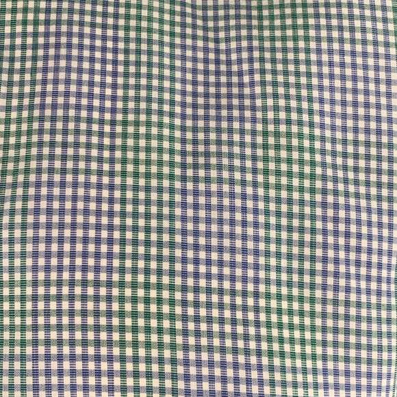 TURNBULL & ASSER Green Blue Gingham Cotton Long Sleeve Shirt - Picture 2 of 5